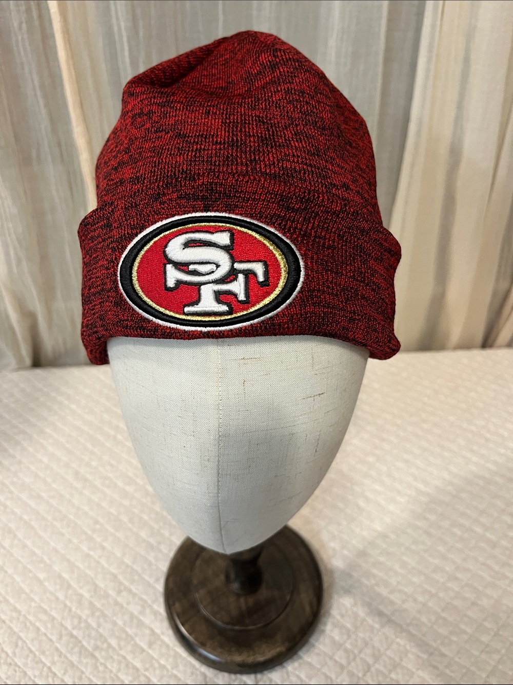 NFL new era 49er knit beanie red and black